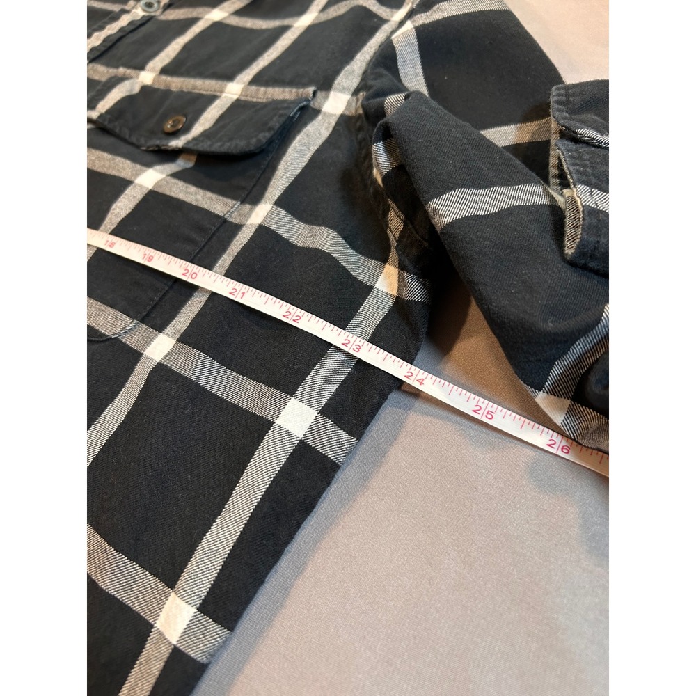 Gap Mens XL Black White Windowpane Plaid Cotton Long Sleeve Button Down Shirt - Picture 5 of 9
